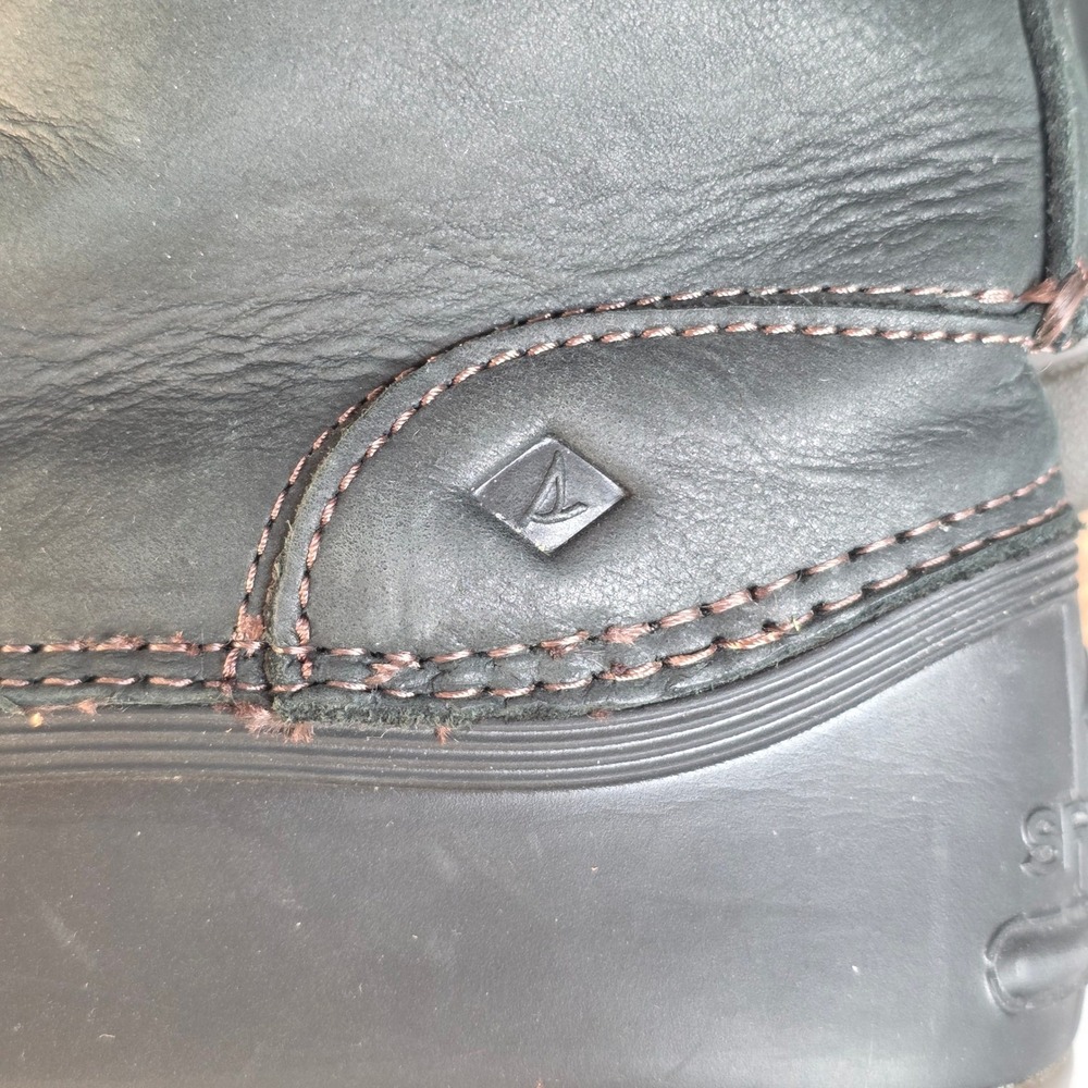 Sperry Duck Boots Women 6 Black STS80766 Saltwater Leather Waterproof Preppy - Picture 13 of 13